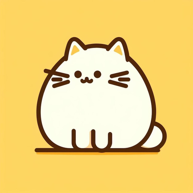 gato vectorial con fondo amarillo