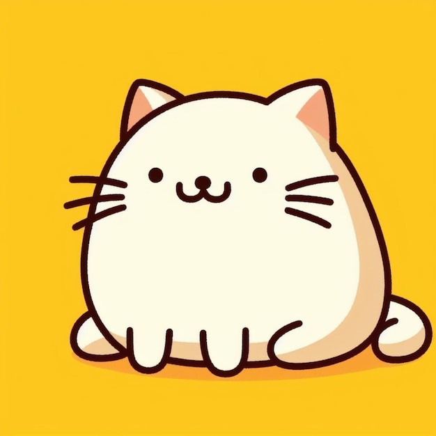 gato vectorial con fondo amarillo