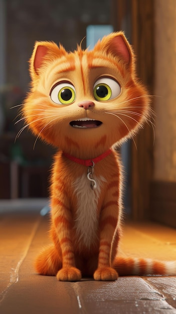 Gato vermelho no estilo da pixar um amante da travessura