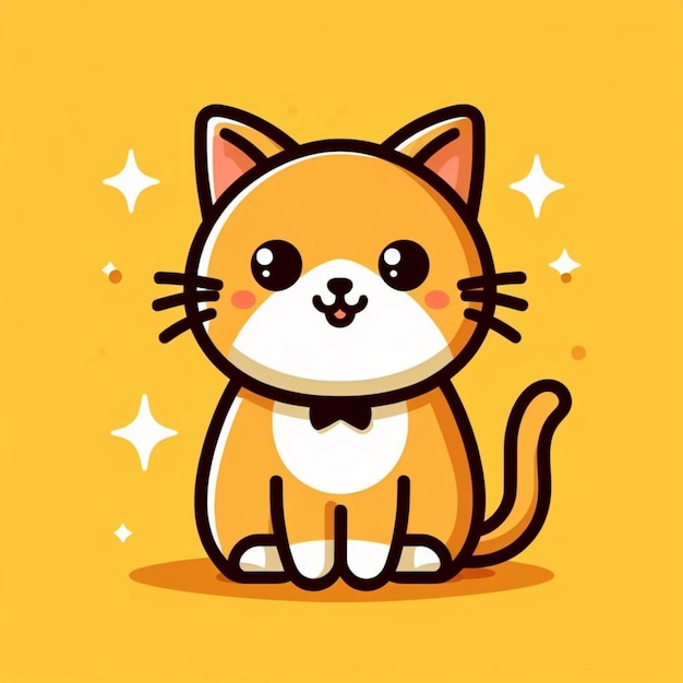 gato vetor com fundo amarelo