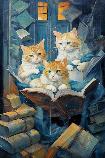 Gatos a lerem