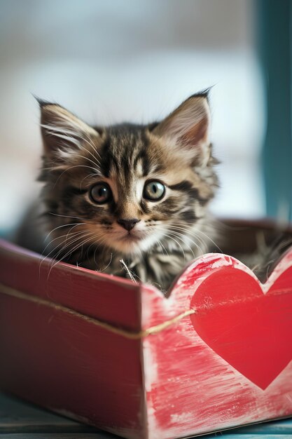 Foto gatos adoráveis a espalhar o amor com a magia do dia dos namorados