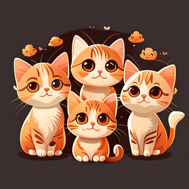 Gatos lindos ilustración