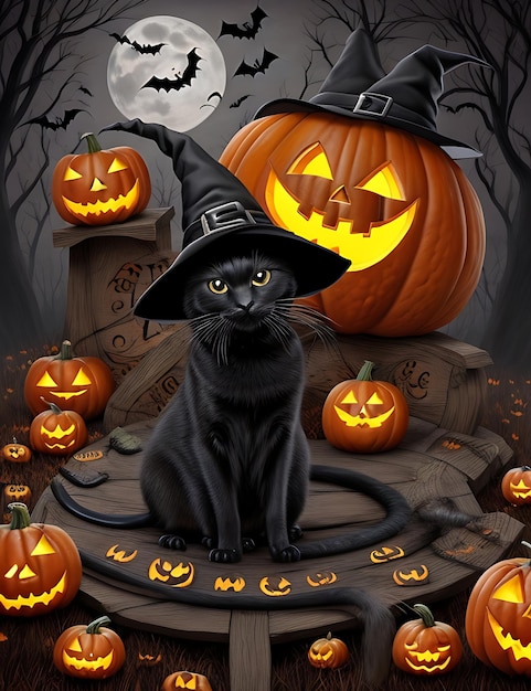 Los gatos negros de Halloween