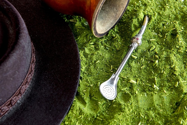 Gaucho-Tag am 20. September mit Yerba Mate-Hintergrund