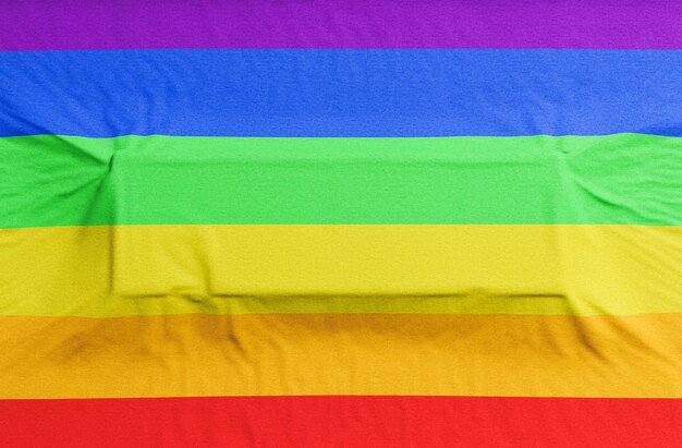 Gay-Pride-Flagge mit Rechteck-Einschrift für Text 3D-Rendering