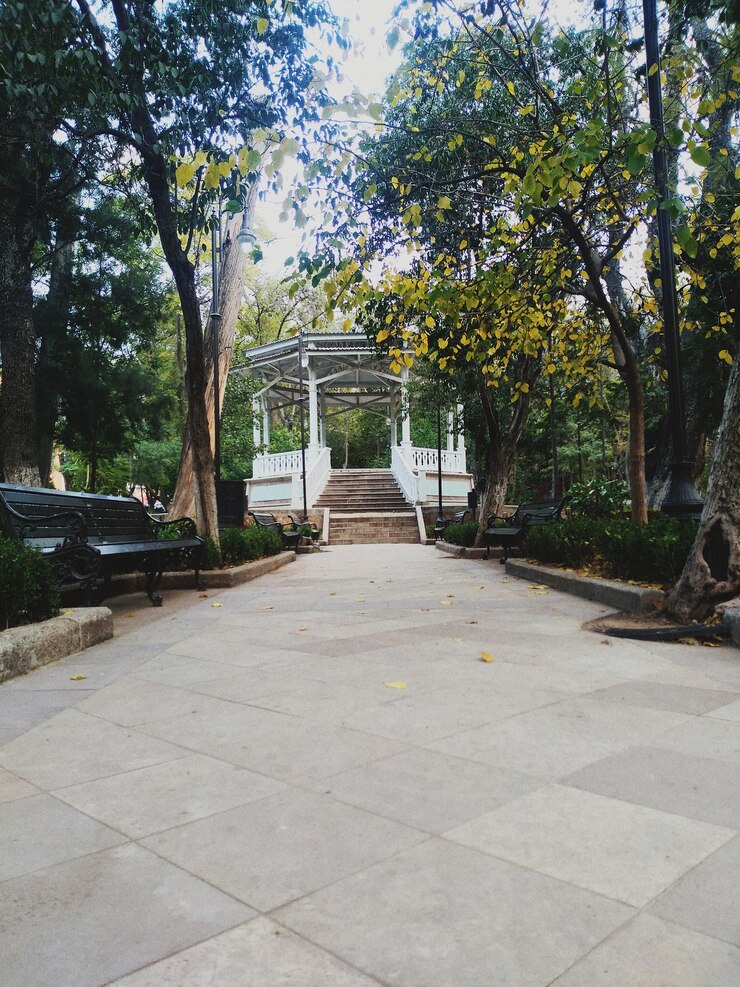 Foto gazebo no parque