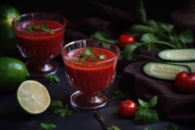 Gazpacho refrescante con pepino y menta