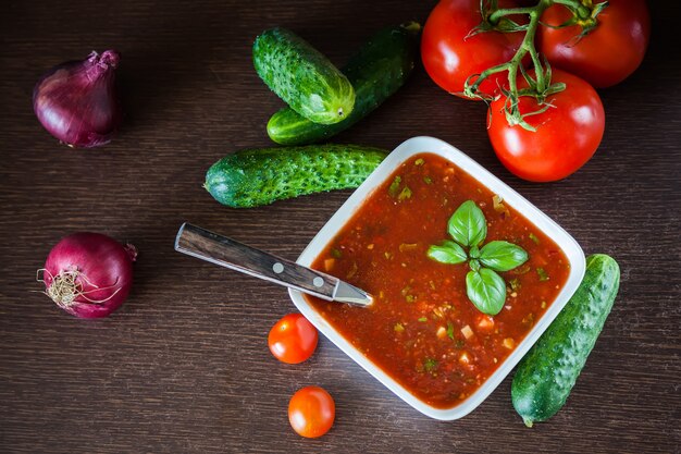 Gazpacho de sopa fría