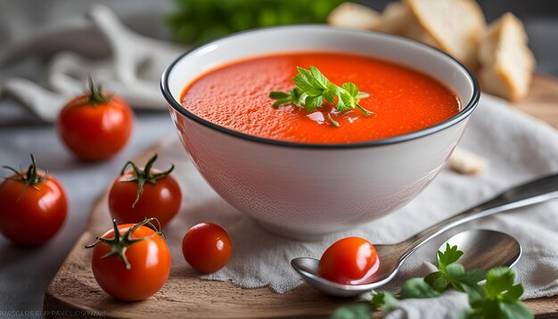 Foto gazpacho spanische kalte tomatensuppe