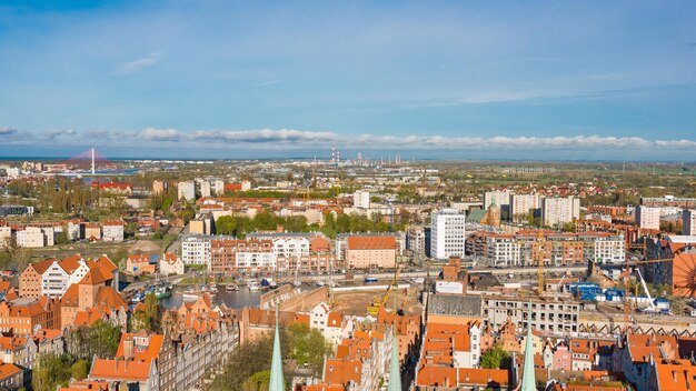 GDANSK, POLÔNIA: Vista panorâmica aérea de Gdansk.