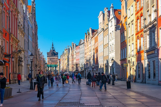 Gdansk Polônia 11 de março de 2022 Arquitetura incrível da cidade velha de Gdansk