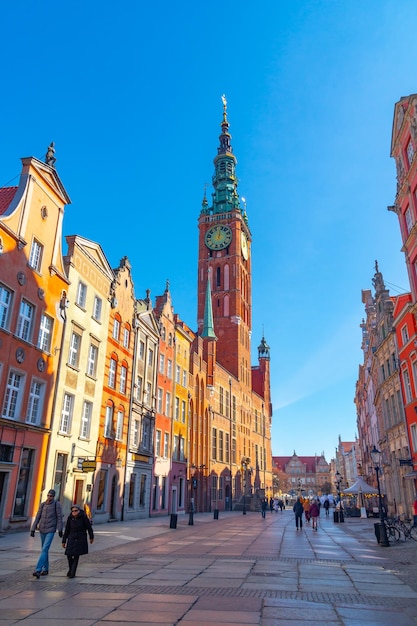 Gdansk Polônia 11 de março de 2022 Arquitetura incrível da cidade velha de Gdansk