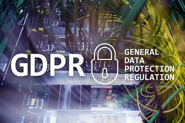 Foto gdpr cumplimiento de la normativa general de protección de datos antecedentes de la sala del servidor