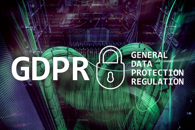 Foto gdpr cumplimiento de la normativa general de protección de datos antecedentes de la sala del servidor