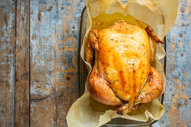 gebackenes Huhn, festliche Tischhenne oder Truthahn