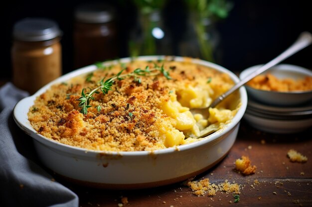 Gebackenes veganes Mac und Käse