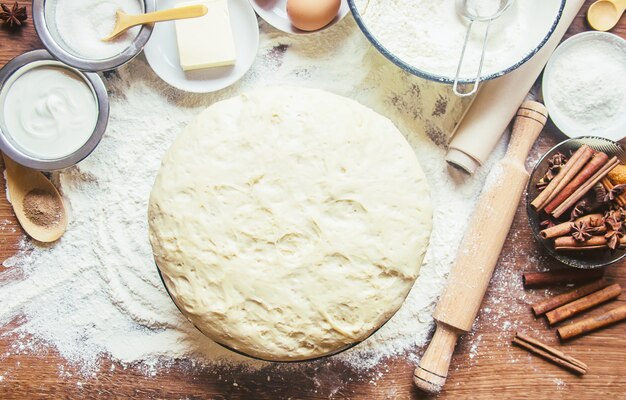 Gebäck, Kuchen, selbst kochen. Selektiver Fokus