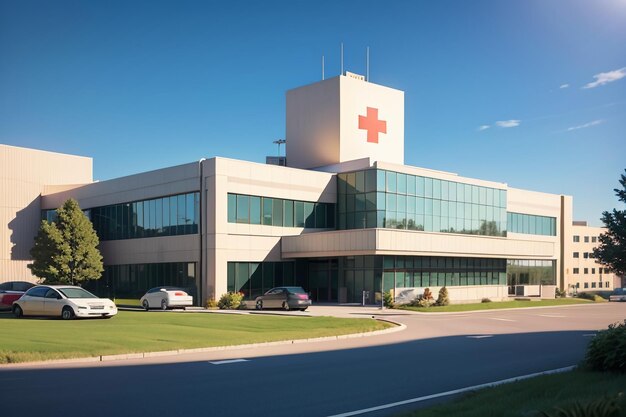 Foto gebäude des krankenhauses rotes kreuz medizinische einrichtung gesundheitsbehandlung krankheit tapeten hintergrund