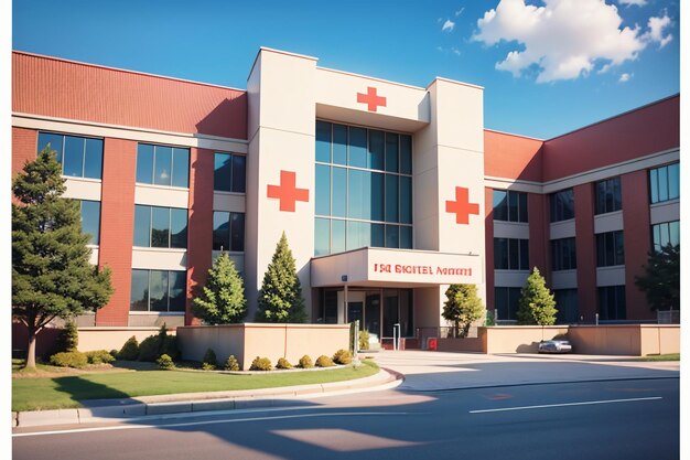 Gebäude des Krankenhauses Rotes Kreuz medizinische Einrichtung Gesundheitsbehandlung Krankheit Tapeten Hintergrund