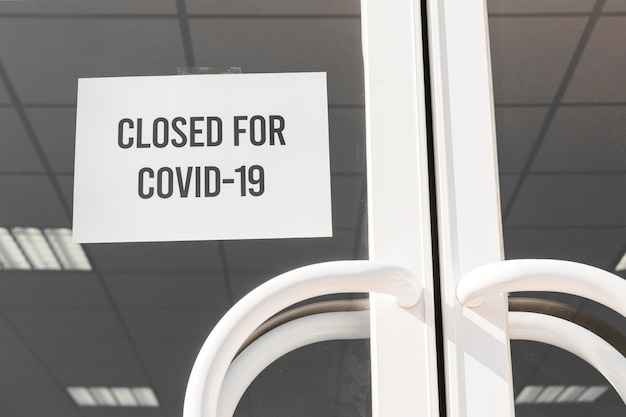 Gebäude wegen Covid 19 geschlossen