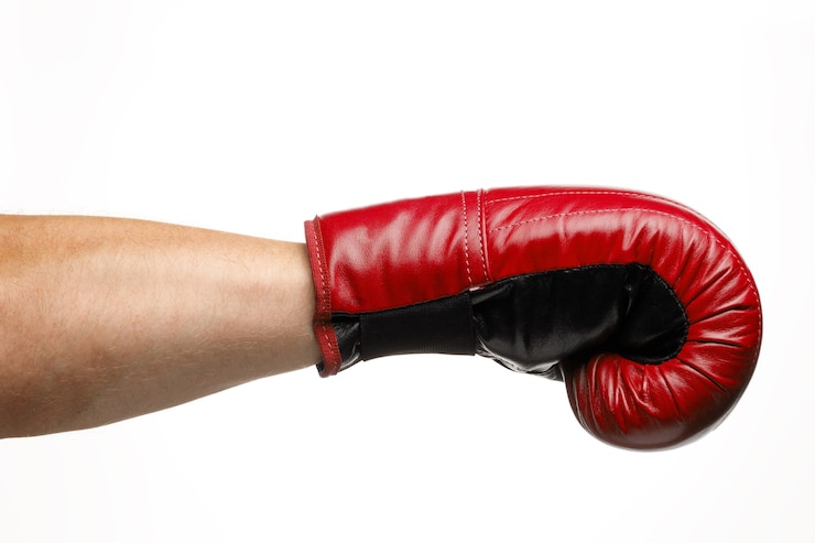 Foto geben sie ein boxhandschuh-isolat ab
