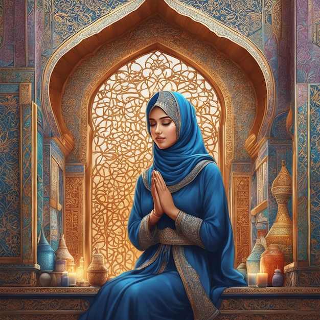 Gebetendes muslimisches Porträt von ai