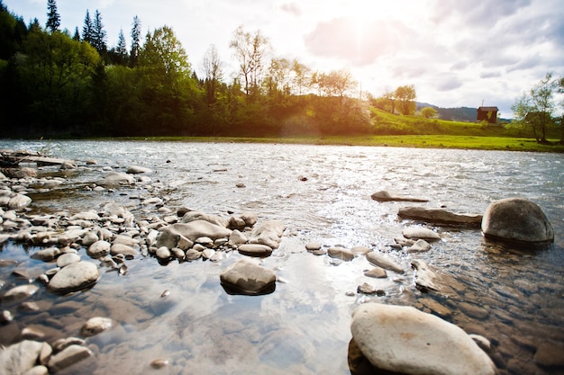 Gebirgsfluss in den Karpaten Ukraine