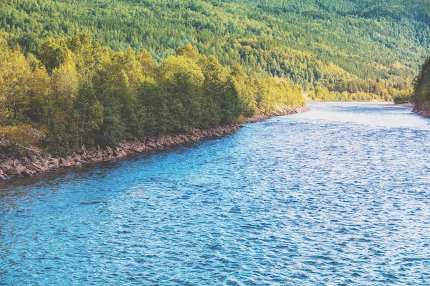 Gebirgsfluss Schöne Naturwildnis Schöne Natur von Norwegen