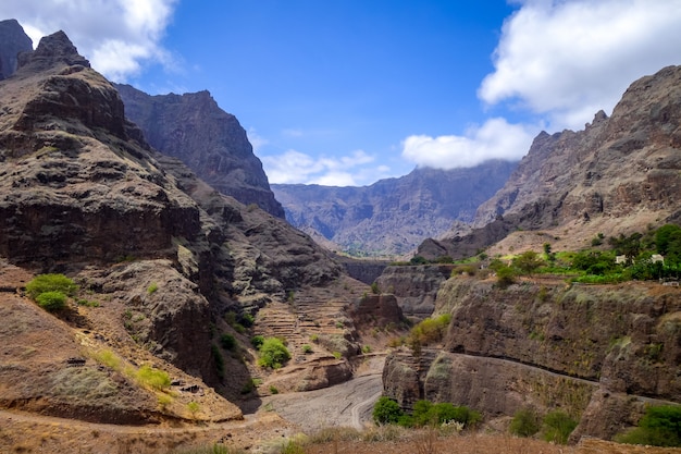 Gebirgslandschaft in der Insel Santo Antao, Kap Verde