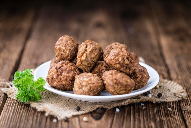 Gebratene Fleischbällchen Nahaufnahme erschossen