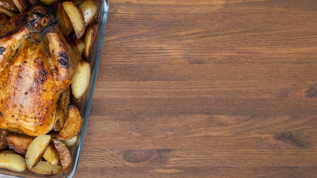 Gebratene Gans oder Huhn Weihnachten oder Erntedankfest