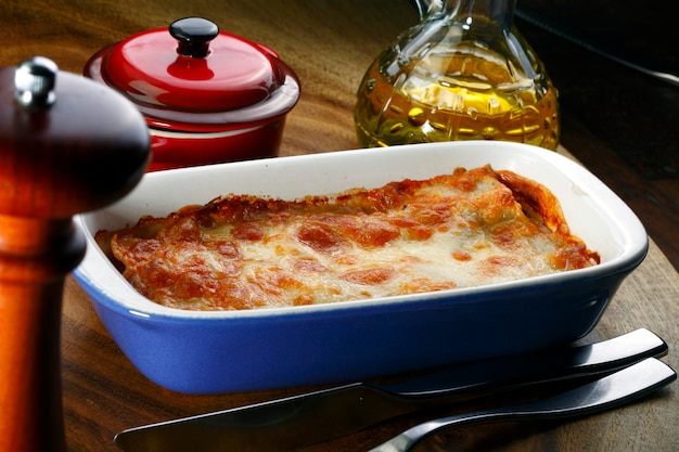 Gebratene Lasagne, traditionelles italienisches Gericht