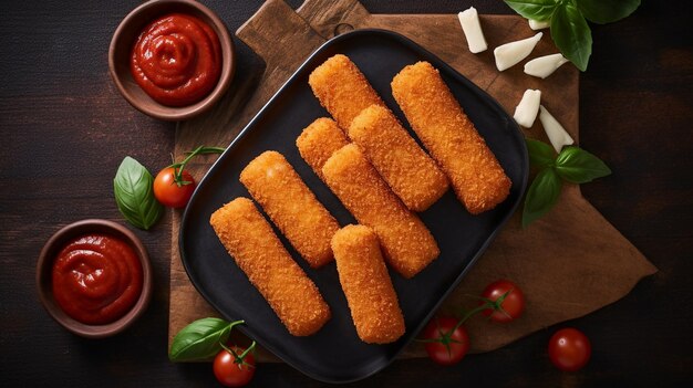 Gebratene Mozzarella-Sticks