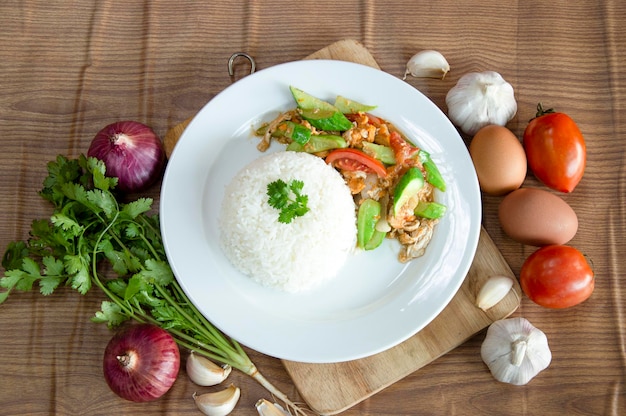 Gebratener Gurkenreis mit Ei Thai Food Thai Street Food