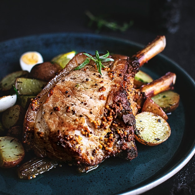 Gebratener Schweinefleisch-Kartoffelsalat