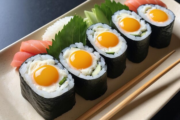 Gebratenes Eier-Sushi