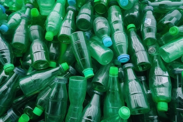Foto gebrauchte plastikflasche erzeuge ai