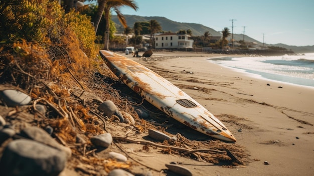 Gebrauchte Surfbretter am Strand