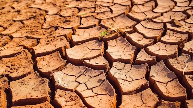 Gebrochener Boden trotz der Tatsache, dass Dürreperiode Umwelt und Umwelt das Problem der Dürreperiode sind Kreative Ressourcen-KI generiert