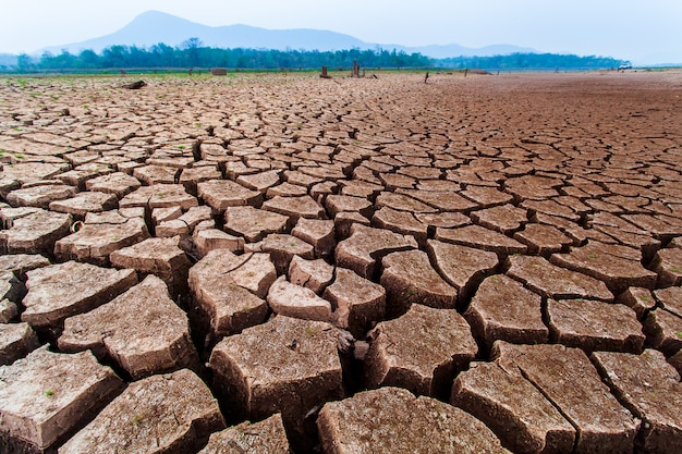 Gebrochenes trockenes Land ohne Wasser