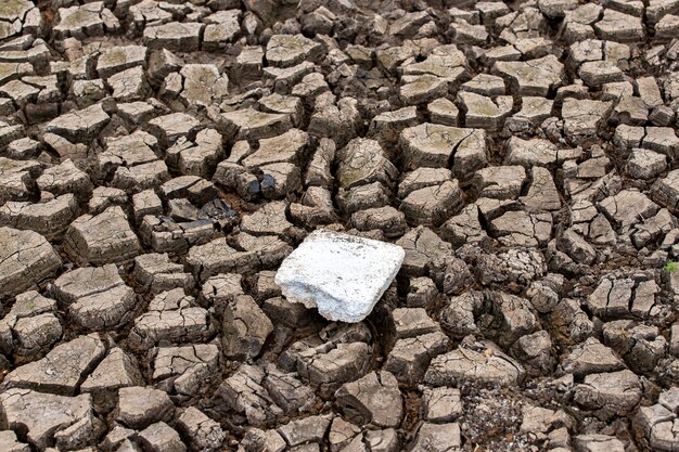 Gebrochenes trockenes Land ohne Wasser