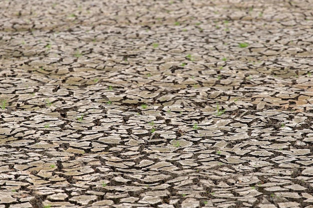 Gebrochenes trockenes Land ohne WasserAbstrakter Hintergrund