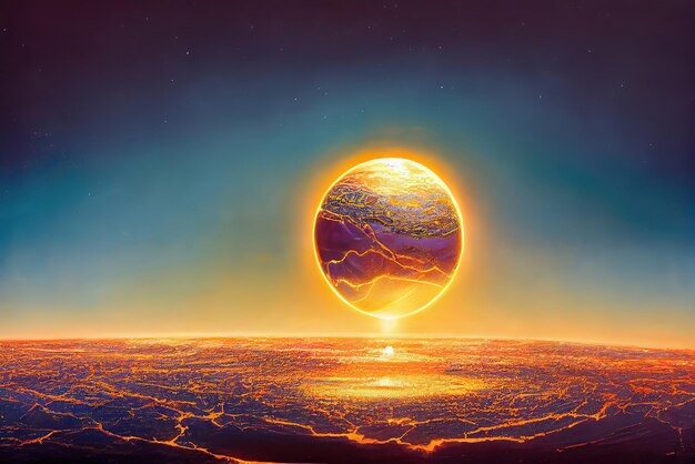 Geburt der Planeten-Erde-Fantasie-Kunst