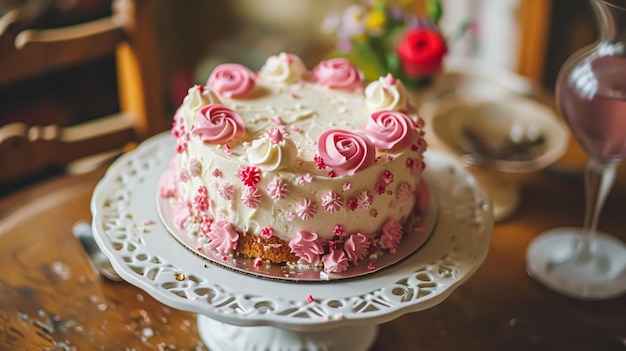 Geburtstags-Tischbild oder Süßigkeiten mit Süßigkeiten Geburtstagskuchen und Cupcakes schöne Party-Feier