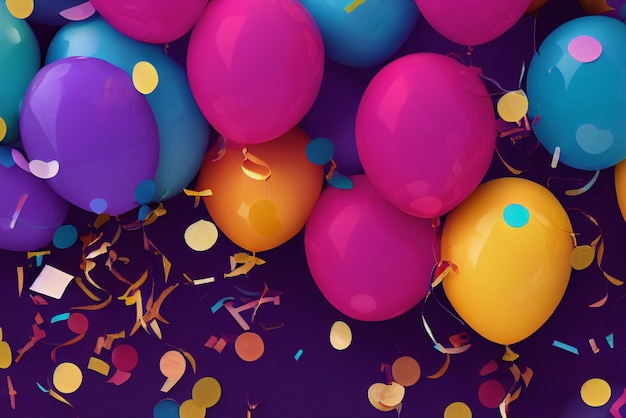 Geburtstagsfeier Hintergründe Luftballons Konfetti Party Gadgets
