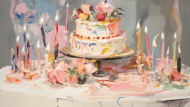 Geburtstagsfeier-Kuchen-Grußkarte