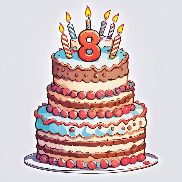 Geburtstagskuchen für 8 Jahre