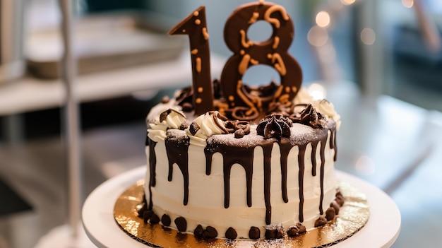 Geburtstagskuchen mit der Nummer 18