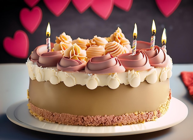 Geburtstagskuchen Süßer Kuchen für eine Überraschung Geburtstag für Jahrestag und Feiern
